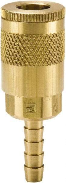 Parker - Hose Barb Tru-Flate Automotive Pneumatic Hose Coupler - Brass, 1/4" Body Diam, 5/16" Hose ID - Benchmark Tooling