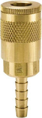 Parker - Hose Barb Tru-Flate Automotive Pneumatic Hose Coupler - Brass, 1/4" Body Diam, 5/16" Hose ID - Benchmark Tooling