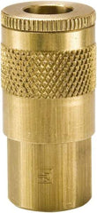 Parker - 3/8-18 Female NPTF Tru-Flate Automotive Pneumatic Hose Coupler - Brass, 3/8" Body Diam - Benchmark Tooling