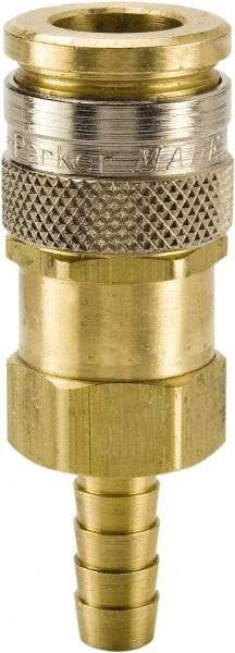 Parker - Hose Barb European High Flow Pneumatic Hose Coupler - Brass, 3/8" Body Diam, 3/8" Hose ID - Benchmark Tooling