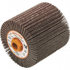 WALTER Surface Technologies - 4-1/4" Diam 60 Grit Aluminum Oxide Unmounted Flap Wheel - 5/8-11 Threaded Hole, 4" Wide, Coated, Grade Coarse, 3,800 Max RPM - Benchmark Tooling