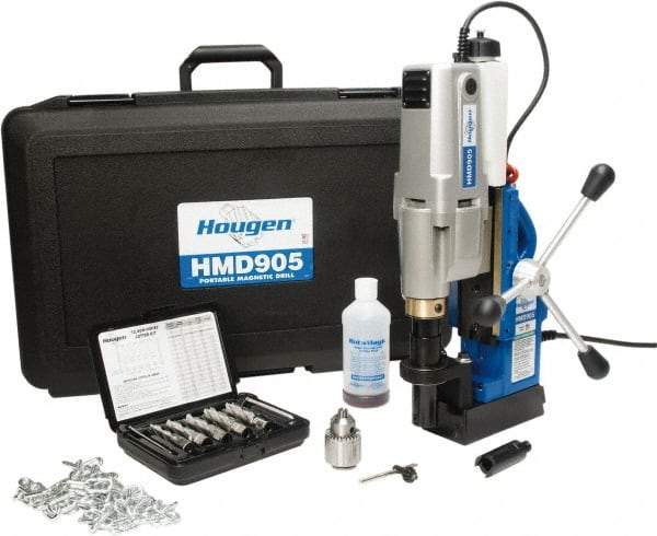 Hougen - 2" Travel, Portable Magnetic Drill Press - 250 & 450 RPM, 9 Amps, 1.5 hp, 1035 Watts - Benchmark Tooling