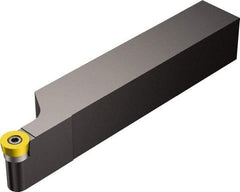 Sandvik Coromant - SRAC, Right Hand Cut, 1" Shank Height x 1" Shank Width, Neutral Rake Indexable Turning Toolholder - 6" OAL, RCMT 09 T3 00 Insert Compatibility, Series CoroTurn 107 - Benchmark Tooling