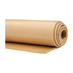 Made in USA - 36" Wide, Natural Gum Rubber Foam Sheet - 35 to 45 Durometer, Tan, -20 to 140°F, 3,000 psi Tensile Strength, Cut-to-Length - Benchmark Tooling