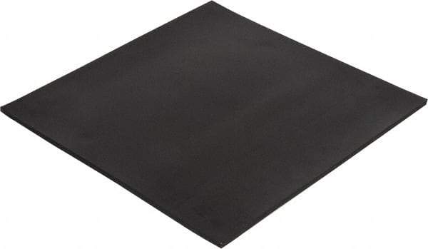 Made in USA - 12" Long, 12" Wide, Buna-N Rubber Foam Sheet - 35 to 45 Durometer, Black, -20 to 170°F, 800 psi Tensile Strength, Stock Length - Benchmark Tooling
