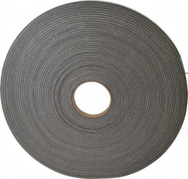Made in USA - 3/16" Thick x 1/2" Wide x 100' Long Gray Open Cell Polyurethane Foam Rubber Roll - Stock Length, Adhesive Back, 1.8 to 2.2 Lb/Cu Ft Density, -20°F to 160°F - Benchmark Tooling