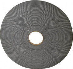 Made in USA - 3/16" Thick x 1/2" Wide x 100' Long Gray Open Cell Polyurethane Foam Rubber Roll - Stock Length, Adhesive Back, 1.8 to 2.2 Lb/Cu Ft Density, -20°F to 160°F - Benchmark Tooling