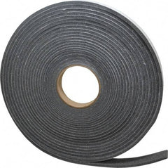 Made in USA - 1/4" Thick x 1" Wide x 50' Long Gray Open Cell Polyurethane Foam Rubber Roll - Stock Length, Adhesive Back, 1.8 to 2.2 Lb/Cu Ft Density, -20°F to 160°F - Benchmark Tooling