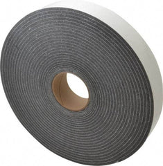 Made in USA - 1/4" Thick x 2" Wide x 50' Long Gray Open Cell Polyurethane Foam Rubber Roll - Stock Length, Adhesive Back, 1.8 to 2.2 Lb/Cu Ft Density, -20°F to 160°F - Benchmark Tooling