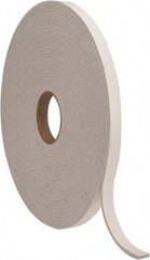 Made in USA - 1/4" Thick x 3/4" Wide x 50' Long Gray Closed Cell PVC Foam Rubber Roll - Stock Length, Adhesive Back, 8 Lb/Cu Ft Density, -20°F to 130°F - Benchmark Tooling