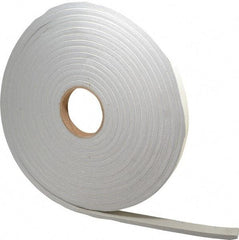 Made in USA - 3/8" Thick x 3/4" Wide x 30' Long Gray Closed Cell PVC Foam Rubber Roll - Stock Length, Adhesive Back, 8 Lb/Cu Ft Density, -20°F to 130°F - Benchmark Tooling