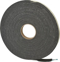 Made in USA - 3/16" Thick x 3/4" Wide x 45' Long Black Closed Cell PVC Foam Rubber Roll - Stock Length, Adhesive Back, 13 Lb/Cu Ft Density, -20°F to 130°F - Benchmark Tooling
