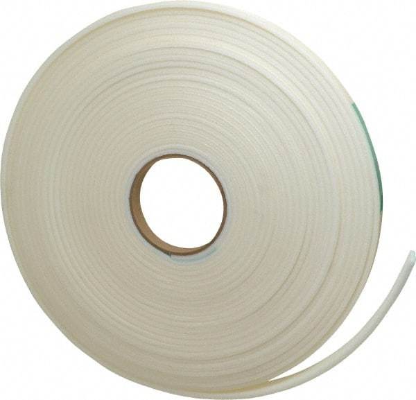 Made in USA - 3/16" Thick x 5/8" Wide x 50' Long White Closed Cell Polyethylene Foam Rubber Roll - Stock Length, Adhesive Back, 2 Lb/Cu Ft Density, -20°F to 170°F - Benchmark Tooling