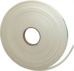 Made in USA - 3/16" Thick x 5/8" Wide x 50' Long White Closed Cell Polyethylene Foam Rubber Roll - Stock Length, Adhesive Back, 2 Lb/Cu Ft Density, -20°F to 170°F - Benchmark Tooling