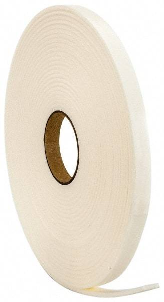 Made in USA - 3/16" Thick x 3/4" Wide x 50' Long White Closed Cell Polyethylene Foam Rubber Roll - Stock Length, Adhesive Back, 2 Lb/Cu Ft Density, -20°F to 170°F - Benchmark Tooling