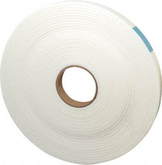 Made in USA - 3/16" Thick x 1" Wide x 50' Long White Closed Cell Polyethylene Foam Rubber Roll - Stock Length, Adhesive Back, 2 Lb/Cu Ft Density, -20°F to 170°F - Benchmark Tooling