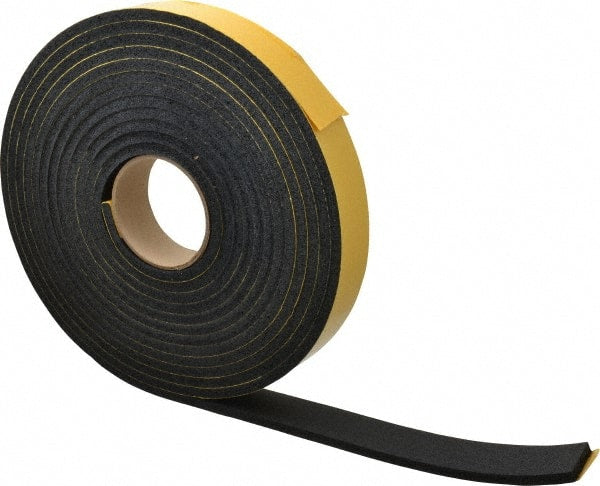 Made in USA - 25' x 1-1/2" x 5/16" Black Natural Foam Roll - Benchmark Tooling