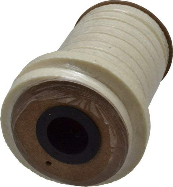 Made in USA - 3/8" x 12.1' Spool Length, PTFE/Synthetic Fiber Compression Packing - 1,500 Max psi, -80 to 450° F, White - Benchmark Tooling