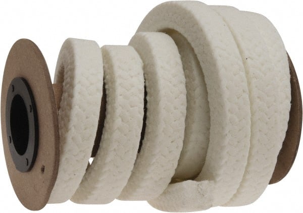 Made in USA - 1/2" x 6.9' Spool Length, PTFE/Synthetic Fiber Compression Packing - Benchmark Tooling