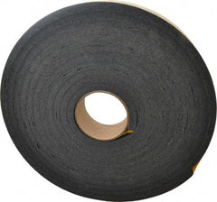 Made in USA - 7/16" Thick x 2" Wide x 25' Long Black Open Cell Natural Foam Rubber Roll - Stock Length, Adhesive Back, 24 to 30 Lb/Cu Ft Density, -20°F to 160°F - Benchmark Tooling