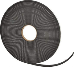 Made in USA - 3/16" Thick x 1/2" Wide x 50' Long Black Closed Cell Neoprene-Blend Spring Rubber Roll - Stock Length, Adhesive Back, 8 to 11 Lb/Cu Ft Density, -40°F to 158°F - Benchmark Tooling