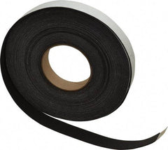 Made in USA - 1/16" Thick x 1" Wide x 50' Long Black Closed Cell Neoprene-Blend Spring Rubber Roll - Stock Length, Adhesive Back, 8 to 11 Lb/Cu Ft Density, -40°F to 158°F - Benchmark Tooling