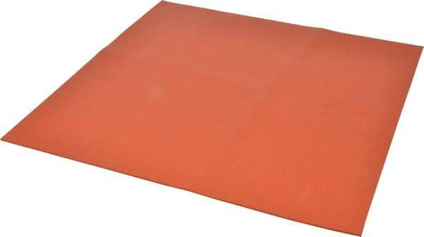 Made in USA - 12" Long, 12" Wide, Silicone Foam Rubber Foam Sheet - Orange-Red, -103 to 450°F, Plain Backing, Stock Length - Benchmark Tooling
