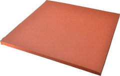 Made in USA - 12" Long, 12" Wide, Silicone Foam Rubber Foam Sheet - Orange-Red, -103 to 450°F, Plain Backing, Stock Length - Benchmark Tooling