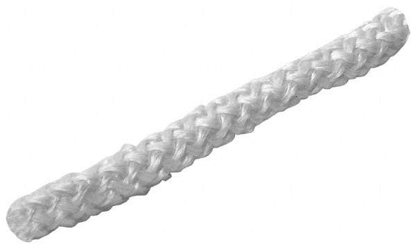 Made in USA - 1-1/2" Diam Fiberglass Rope Gasketing - White, Cut to Length - Benchmark Tooling