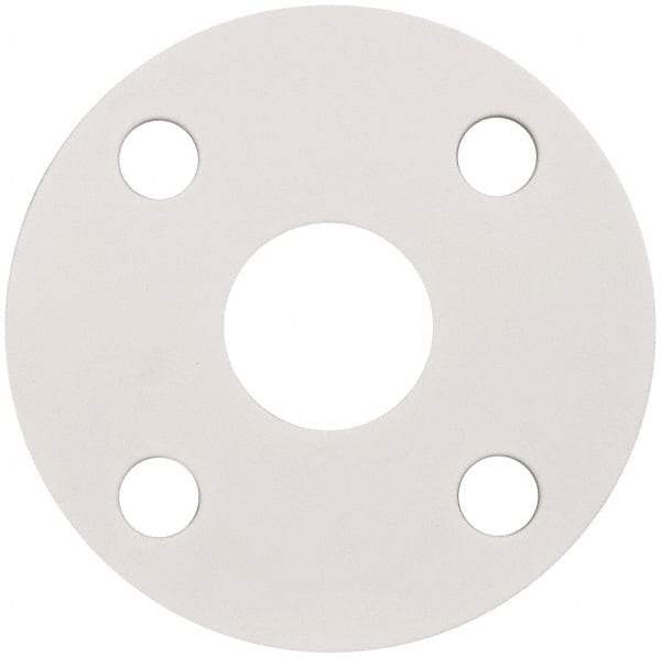 Made in USA - 1-1/2" Pipe, Flange Gasket - Gore-Tex GR, White, 1/16" Thick - Benchmark Tooling