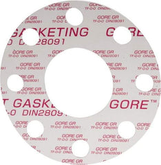 Made in USA - 3" Pipe, Flange Gasket - Gore-Tex GR, White, 1/16" Thick - Benchmark Tooling