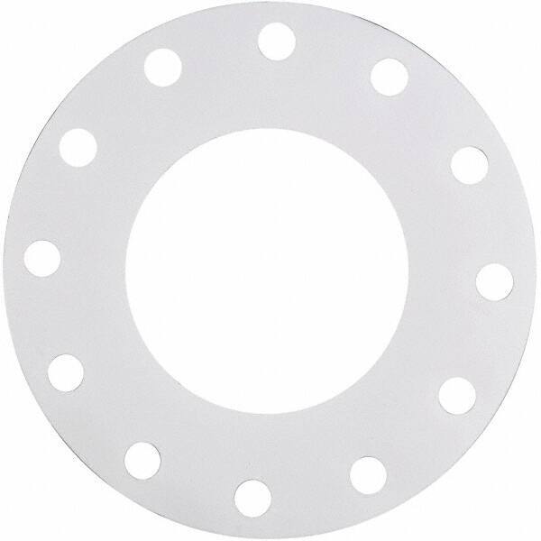 Made in USA - 6" Pipe, Flange Gasket - Gore-Tex GR, White, 1/16" Thick - Benchmark Tooling