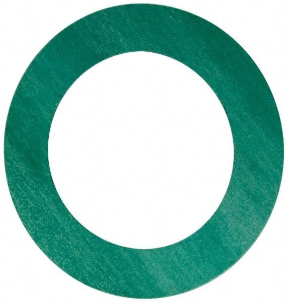 Made in USA - 4" Pipe, 4-1/2" ID x 6-7/8" OD Flange Gasket - Fiberglass/Aramid Fiber, Green/White, 1/8" Thick - Benchmark Tooling