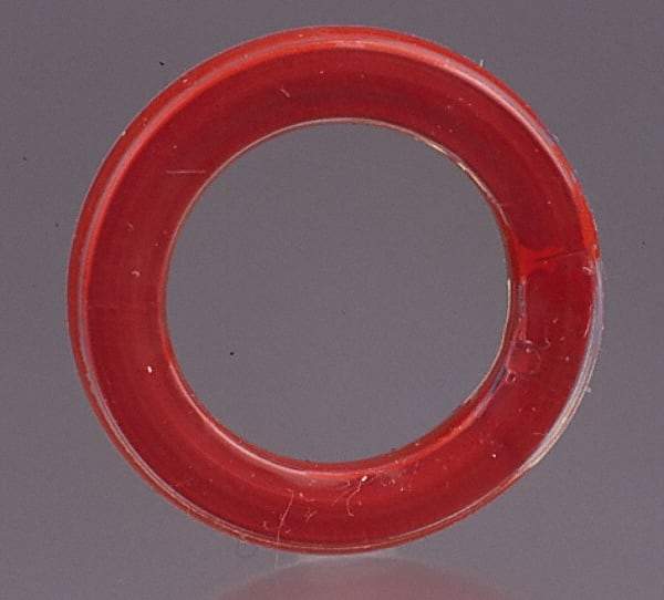 Made in USA - 2/3" ID x 1.024" OD Flange Gasket - PTFE, Red, 0.157" Thick - Benchmark Tooling