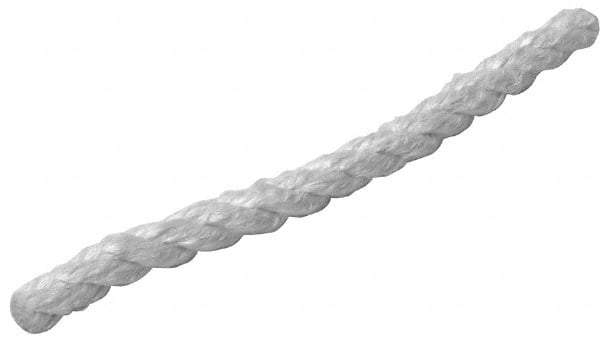 Made in USA - 1-1/2" Diam Fiberglass Rope Gasketing - White, Cut to Length - Benchmark Tooling