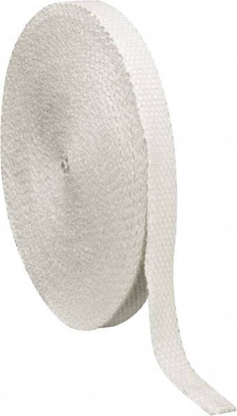 Made in USA - 1/8" Thick x 1" Wide, Fiberglass Gasket Tape - 100' Long, White - Benchmark Tooling