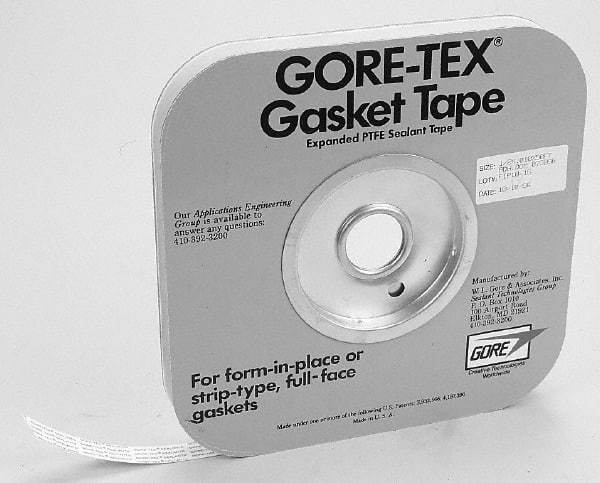 Made in USA - 0.04" Thick x 3/4" Wide, Gore-Tex Gasket Tape - 50' Long, White - Benchmark Tooling