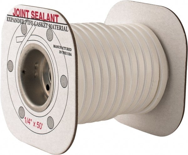 Made in USA - 50' Long x 1/4" Wide Economy PTFE Joint Sealant - Benchmark Tooling