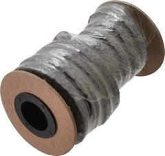 Made in USA - 3/8" x 9' Spool Length, Graphite Yarn Compression Packing - 3,500 Max psi, -450 to 6000° F, Dark Gray - Benchmark Tooling