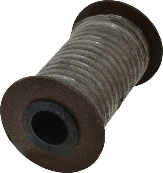 Made in USA - 1/4" x 14.7' Spool Length, Acrylic Fiber Graphite Yarn Compression Packing - 500° F Max, Dark Gray - Benchmark Tooling