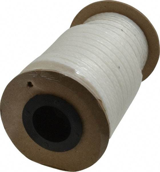 Made in USA - 1/4" x 20' Spool Length, PTFE/Soft Filament Compression Packing - 1,000 Max psi, -450 to 500° F, White - Benchmark Tooling