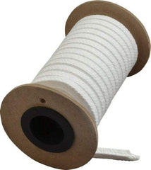 Made in USA - 1/4" x 10' Spool Length, PTFE/Hard Filament Compression Packing - 4,000 Max psi, -450 to 500° F, White - Benchmark Tooling