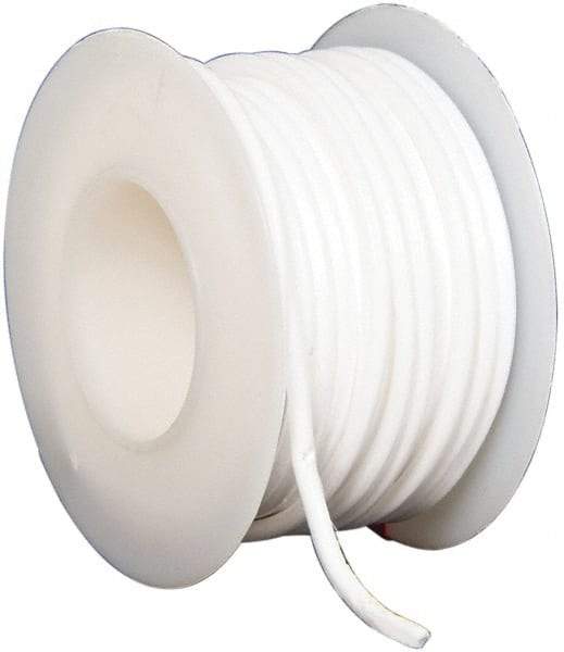 Made in USA - 3/32" x 20' Spool Length, PTFE Compression Packing - -450 to 550° F, White - Benchmark Tooling