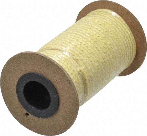 Made in USA - 1/8" x 40' Spool Length, PTFE/Aramid Composite Compression Packing - 2,500 Max psi, -50 to 550° F, Tan - Benchmark Tooling