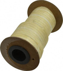 Made in USA - 3/16" x 16' Spool Length, PTFE/Aramid Composite Compression Packing - 2,500 Max psi, -50 to 550° F, Tan - Benchmark Tooling