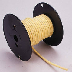 Made in USA - 3/16" x 44' Spool Length, TFE/Aramid Compression Packing - 5,000 Max psi, -100 to 500° F, Yellow - Benchmark Tooling