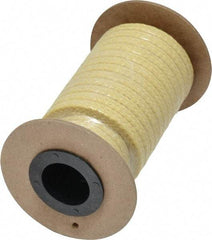 Made in USA - 1/4" x 12' Spool Length, TFE/Aramid Compression Packing - 5,000 Max psi, -100 to 500° F, Yellow - Benchmark Tooling