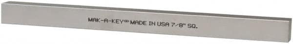 Made in USA - 12" Long x 7/8" High x 7/8" Wide, Zinc-Plated Oversized Key Stock - C1018 Steel - Benchmark Tooling