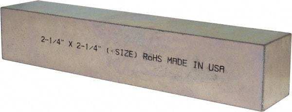 Made in USA - 12" Long x 2-1/4" High x 2-1/4" Wide, Zinc-Plated Oversized Key Stock - C1018 Steel - Benchmark Tooling