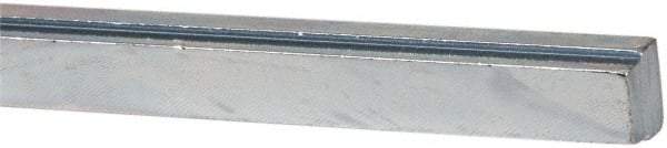 Made in USA - 12" Long, Zinc-Plated Step Key Stock for Shafts - C1018 Steel - Benchmark Tooling